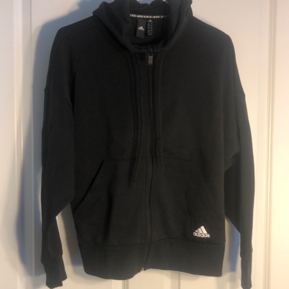 Adidas full zip three stripe hoodie
